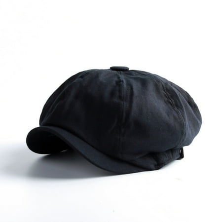 Men Newsboy Cap Herringbone Baker Boy Cabbie Flat Hat Retro Newsboy Cap L