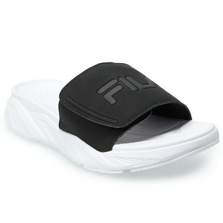 FILA Zen Slide Layered Women s Sandals Black White Size: 9
