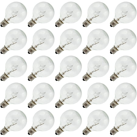 Creative Hobbies Clear Globe G40 Replacement Bulbs for Outdoor String Lights - 5W 120V Fit E12 C7 Candelabra Screw Base Light Sockets 1.5 Inch Size for Patio String Decor | 25 Pack
Creative Hobbies Clear Globe G40 Replacement Bulbs for Outdoor String Lights - 5W 120V Fit E12 C7 Candelabra Screw Base Light Sockets 1.5 Inch Size for Patio String Decor | 25 Pack