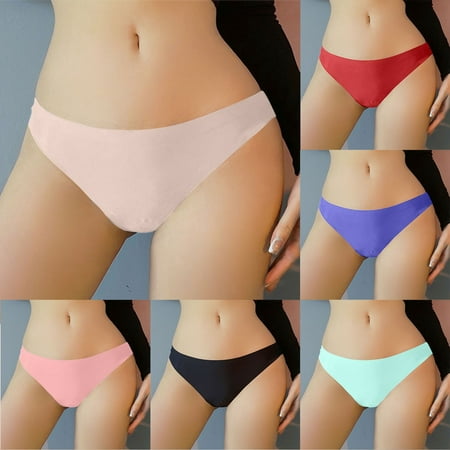 

Viadha Women s Underwear Traceless Ice Silk T-Back Briefs Sexy Buckle Ventilate Underpants