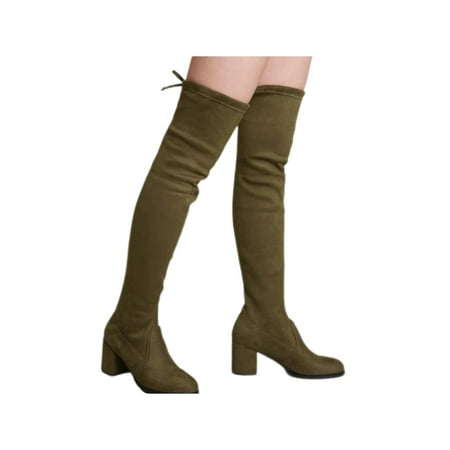 Ritualay Womens Over The Knee Boots Faux Suede Thigh High Boot Stretchy Winter Shoes Fashion Non Slip Party Dress Chunky Heel Army Green 9
Ritualay Womens Over The Knee Boots Faux Suede Thigh High Boot Stretchy Winter Shoes Fashion Non Slip Party Dress Chunky Heel Army Green 9