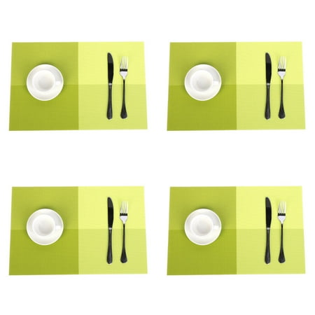 Jaritto Dining Table Placemat Set of 4 Vinyl Washable Non-Slip Heat Resistant Decor Restaurant Dining Room (Green)
Jaritto Dining Table Placemat Set of 4 Vinyl Washable Non-Slip Heat Resistant Decor Restaurant Dining Room (Green)
