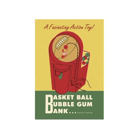 Basket Ball Bubble Gum Bank Print (Unframed Paper Print 20x30)