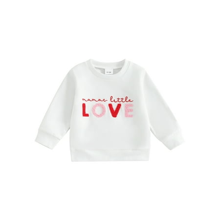 Suanret Valentine s Day Toddler Kids Girls Boys Sweatshirts Letter Embroidered Long Sleeve Kids Pullover Tops White 6-12 Months
Suanret Valentine s Day Toddler Kids Girls Boys Sweatshirts Letter Embroidered Long Sleeve Kids Pullover Tops White 6-12 Months
