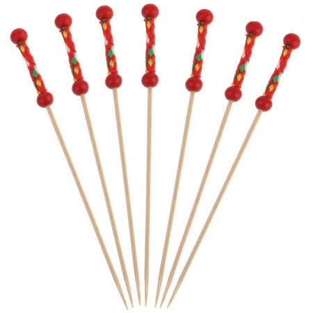 100pcs Disposable Fruit Picks Bamboo Cocktail Drink Picks Sticks Party Supplies Favors for Home Bar (Red Rope Bead Pattern)
100pcs Disposable Fruit Picks Bamboo Cocktail Drink Picks Sticks Party Supplies Favors for Home Bar (Red Rope Bead Pattern)