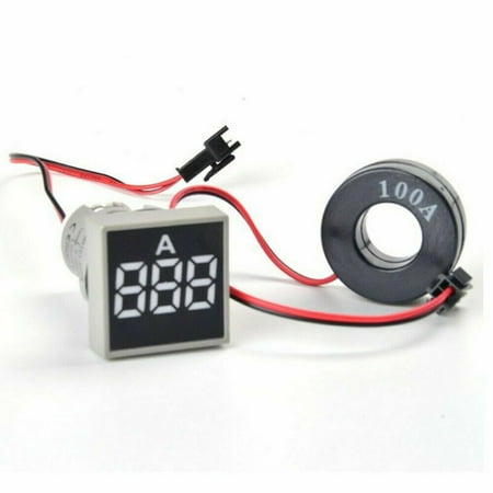 1Pcs Panel Mount Square Shape 100A AC Digital Ammeter Amp Meter LED Display New
