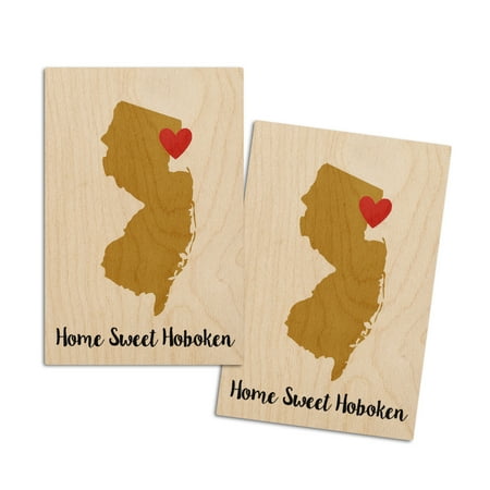 Home Sweet Hoboken New Jersey State Outline and Heart (Gold and Red) (4x6 Birch Wood Postcards 2-Pack Stationary Rustic Home Wall Decor)
Home Sweet Hoboken New Jersey State Outline and Heart (Gold and Red) (4x6 Birch Wood Postcards 2-Pack Stationary Rustic Home Wall Decor)