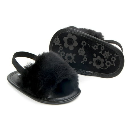 Infant Baby Girls Indoor Fuzzy Slippers Soft Plush Open Toe Faux Fur House Slide Sandals Princess Shoes with Elastic Strap
Infant Baby Girls Indoor Fuzzy Slippers Soft Plush Open Toe Faux Fur House Slide Sandals Princess Shoes with Elastic Strap