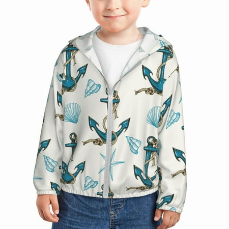 Wukai Anchors And Shells Print Kids Sun Protection Hoodie Zip-Up Jackets Long Sleeve Shirts Fishing Shirt with Pocket for Kid-3 Years
Wukai Anchors And Shells Print Kids Sun Protection Hoodie Zip-Up Jackets Long Sleeve Shirts Fishing Shirt with Pocket for Kid-3 Years