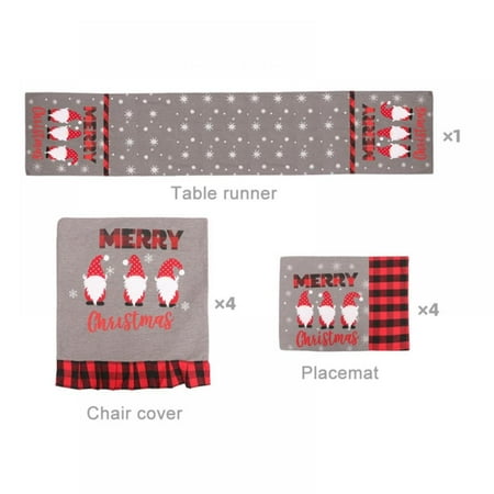 9 Pcs Christmas Table Runner Placements Chair Cover Christmas Banner Red Black Buffalo Plaid Check Christmas Indoor Decorations for Dining Table Holiday Table Mat Set
9 Pcs Christmas Table Runner Placements Chair Cover Christmas Banner Red Black Buffalo Plaid Check Christmas Indoor Decorations for Dining Table Holiday Table Mat Set
