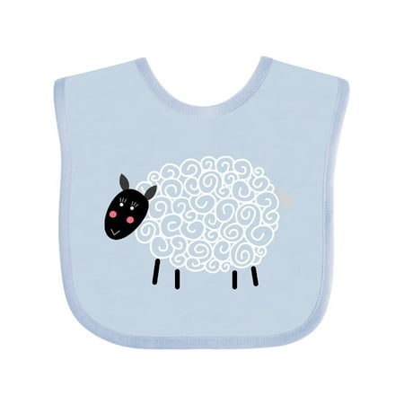 Inktastic Sheep Curly Wool Lamb Cute Gift Baby Boy or Baby Girl Bib