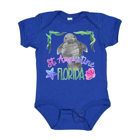Inktastic St. Augustine Florida Cute Swimming Manatee Gift Baby Boy or Baby Girl Bodysuit