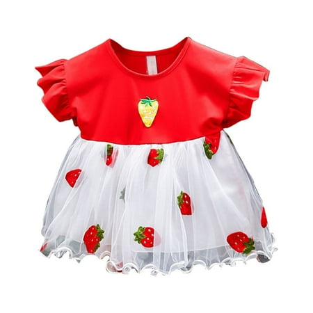 Girls Dresses Baby Summer Style Short Sleeved Dress Stitching Embroidery Skirt Western Style Skirt Strawberry Red Summer Style For 9-12 Months
Girls Dresses Baby Summer Style Short Sleeved Dress Stitching Embroidery Skirt Western Style Skirt Strawberry Red Summer Style For 9-12 Months