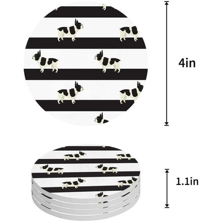KXMDXA Bulldog Black and White Stripe Set of 6 Round Coaster for Drinks Absorbent Ceramic Stone Coasters Cup Mat with Cork Base for Home Kitchen Room Coffee Table Bar Decor
KXMDXA Bulldog Black and White Stripe Set of 6 Round Coaster for Drinks Absorbent Ceramic Stone Coasters Cup Mat with Cork Base for Home Kitchen Room Coffee Table Bar Decor