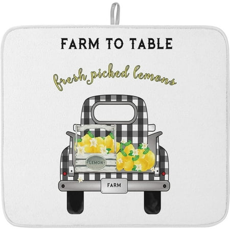 Dish Drying Mat Farm Fresh Lemon Drying Mat for Kitchen Counter Truck Floral Fruit Black Buffalo Check Plaid Absorbent Microfiber Dish Pads Machine Washable 18 x 24
Dish Drying Mat Farm Fresh Lemon Drying Mat for Kitchen Counter Truck Floral Fruit Black Buffalo Check Plaid Absorbent Microfiber Dish Pads Machine Washable 18 x 24