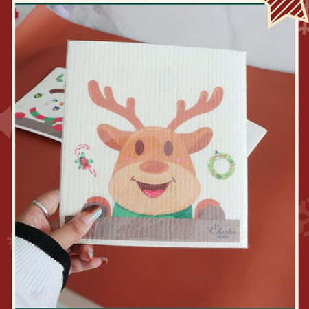 Christmas Themed Reusable Kitchen Cleaning Napkins Eco-friendly Wood Pulp Cotton Wet Dry Rags Lint-free Cleaning Cloth(Christmas 1)
Christmas Themed Reusable Kitchen Cleaning Napkins Eco-friendly Wood Pulp Cotton Wet Dry Rags Lint-free Cleaning Cloth(Christmas 1)