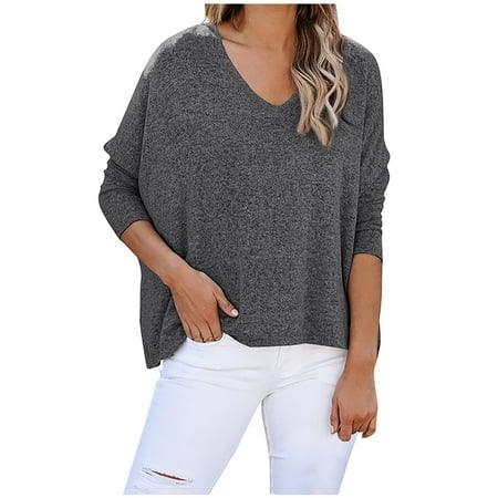 Women s Long Sleeve Pullover V-Neck Solid Casual Tunic Shirt Loose Basic Sweatshirt Fashion Long Sleeve Comfy Tunic Blouse Top for Ladies
Women s Long Sleeve Pullover V-Neck Solid Casual Tunic Shirt Loose Basic Sweatshirt Fashion Long Sleeve Comfy Tunic Blouse Top for Ladies