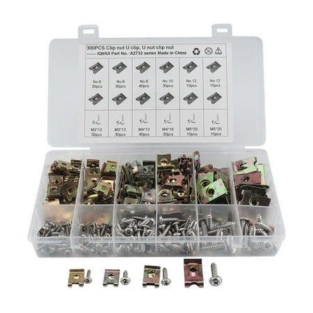 300 Pieces Car Clip Nut and Screw Fasteners Kits M3x12 M4x12 M4x16 M5x20 Universal for Automobile Motorcycle Accessories
300 Pieces Car Clip Nut and Screw Fasteners Kits M3x12 M4x12 M4x16 M5x20 Universal for Automobile Motorcycle Accessories