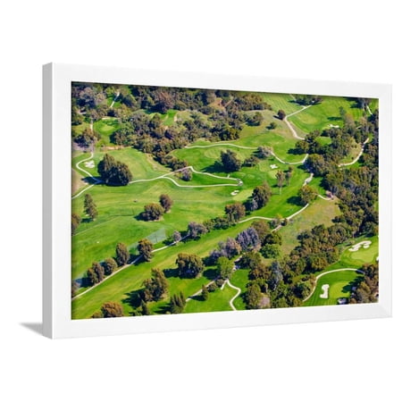 Aerial view of Ojai Valley Inn Country Club Golf Course in Ventura County, Ojai, California Framed Print Wall Art