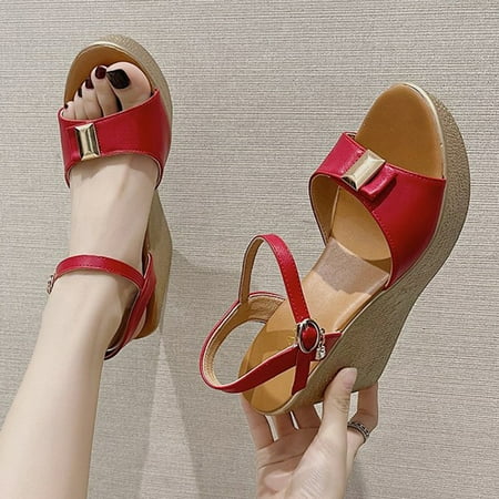 HIBRO Women Ladies Fashion Casual Peep Toe Wedges Platforms High Heels Shoes Sandals