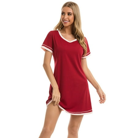 Womens Upgrade Summer Sleepshirts Short Sleeve Above Knee Length Nightgown Soft Sleeping Loungewear Nightshirts Round Neck Loose Comfy Pajamas Dress Cotton Sleepwear S-2XL Purple
Womens Upgrade Summer Sleepshirts Short Sleeve Above Knee Length Nightgown Soft Sleeping Loungewear Nightshirts Round Neck Loose Comfy Pajamas Dress Cotton Sleepwear S-2XL Purple