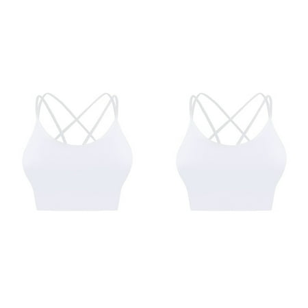 Mackneog Workout Bra 2PC Womens Cross Back Sport Bras Padded Strappy Criss Cross Cropped Bras for Yoga Workout Fitness Low Impact Bras Polyester Push Up Bras for Women
Mackneog Workout Bra 2PC Womens Cross Back Sport Bras Padded Strappy Criss Cross Cropped Bras for Yoga Workout Fitness Low Impact Bras Polyester Push Up Bras for Women