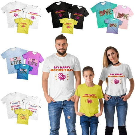 Happy Mother s Day Unisex Graphic Tee Shirts Loose Tops Sizes Kids-Adult Unisex