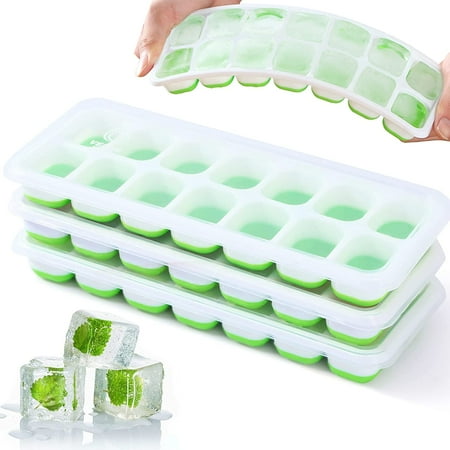 Ice Cube Trays 3 Pack Reusable Silicone 14-Ice Cube Molds with Spill-Resistant Removable Lid Flexible and Odorless for Whiskey and Cocktails
Ice Cube Trays 3 Pack Reusable Silicone 14-Ice Cube Molds with Spill-Resistant Removable Lid Flexible and Odorless for Whiskey and Cocktails