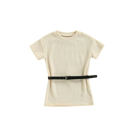 Suanret Little Baby Girls Dress Summer Autumn Solid Color Round Collar Short Sleeve Princess Skirt with Belt Beige 2-3 Years
Suanret Little Baby Girls Dress Summer Autumn Solid Color Round Collar Short Sleeve Princess Skirt with Belt Beige 2-3 Years