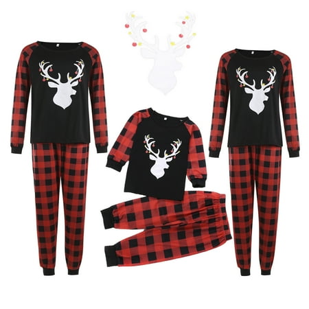 Matching Family Christmas Pajamas Set Soft Cotton White Deer Print Top+Plaid Pant for Kid and Adult
Matching Family Christmas Pajamas Set Soft Cotton White Deer Print Top+Plaid Pant for Kid and Adult