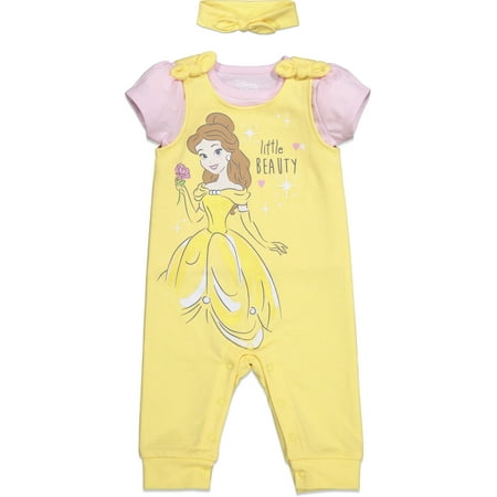 

Disney Princess Belle Newborn Baby Girls Snap Sleeveless Romper & Headband Princess Belle 3-6 Months