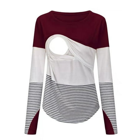 SpringTTC Women Pregnant Long Sleeve Solid Color Casual Pullover Nursing Maternity T-Shirts Tops
SpringTTC Women Pregnant Long Sleeve Solid Color Casual Pullover Nursing Maternity T-Shirts Tops