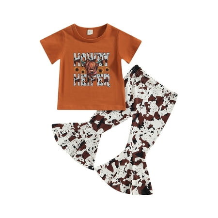 Wassery Toddler Kids Girls Summer Outfits Cow Head Letter Short Sleeve Tops Crew Neck T-Shirts with Floral Flare Pants 2Pcs Clothes Set 9M-5T
Wassery Toddler Kids Girls Summer Outfits Cow Head Letter Short Sleeve Tops Crew Neck T-Shirts with Floral Flare Pants 2Pcs Clothes Set 9M-5T