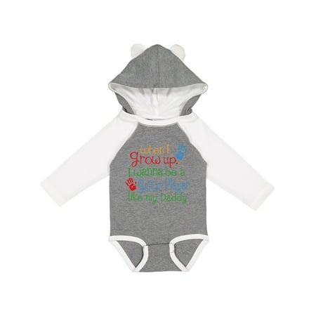 Inktastic Guitar Player like Daddy Gift Baby Boy or Baby Girl Long Sleeve Bodysuit