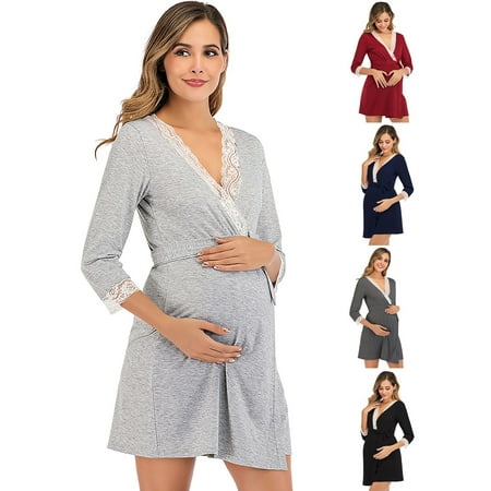 Tejiojio Maternity/Labor/Nursing Clothing Clearance Women V Neck Overlapping Dress Maternity Lace Solid Color Splicing Fashion
Tejiojio Maternity/Labor/Nursing Clothing Clearance Women V Neck Overlapping Dress Maternity Lace Solid Color Splicing Fashion