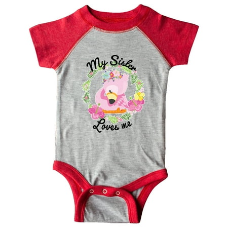 Inktastic Baby Flamingo My Sister Loves Me in Flower Wreath Gift Baby Boy or Baby Girl Bodysuit
Inktastic Baby Flamingo My Sister Loves Me in Flower Wreath Gift Baby Boy or Baby Girl Bodysuit