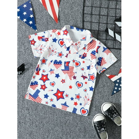 Pudcoco Kids 4th of July Tops Short Sleeve Lapel Collar Heart/Hat Print Pocket T-Shirts
Pudcoco Kids 4th of July Tops Short Sleeve Lapel Collar Heart/Hat Print Pocket T-Shirts