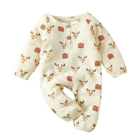 Summer Small Fresh Baby Romper Boys Girls Long Sleeve Winter Christmas Deer Prints Jumpsuit Romper
Summer Small Fresh Baby Romper Boys Girls Long Sleeve Winter Christmas Deer Prints Jumpsuit Romper