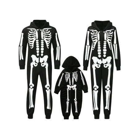 Frobukio Family Matching Halloween Jumpsuit Skeleton Print Long Sleeve Hooded Romper with Zipper Sleepwear Nightwear Black Mom-S
Frobukio Family Matching Halloween Jumpsuit Skeleton Print Long Sleeve Hooded Romper with Zipper Sleepwear Nightwear Black Mom-S