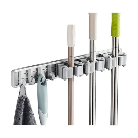 Moobody Mop Holder with Hooks Broom Holder Drilling & Nail-free Wall Mounted Broom Hanger Organizer Aluminum Storage Rack Kitchen Bathroom Garden
Moobody Mop Holder with Hooks Broom Holder Drilling & Nail-free Wall Mounted Broom Hanger Organizer Aluminum Storage Rack Kitchen Bathroom Garden