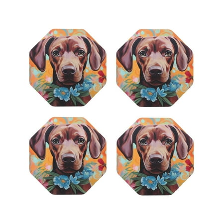 Fuzoiu Painted Flower Puppy Print Leather Coasters Set Drink Coasters Set of 4 for Tabletop Protection Durable PVC Coasters Home Décor and Housewarming Gift-Octagon
Fuzoiu Painted Flower Puppy Print Leather Coasters Set Drink Coasters Set of 4 for Tabletop Protection Durable PVC Coasters Home Décor and Housewarming Gift-Octagon