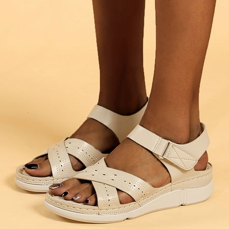 Summer Savings! Zpanxa Womens Casual Shoes Women s Fashion Casual Pasted Wedge Heel Comfortable Large Size Sandals Beige 42
Summer Savings! Zpanxa Womens Casual Shoes Women s Fashion Casual Pasted Wedge Heel Comfortable Large Size Sandals Beige 42