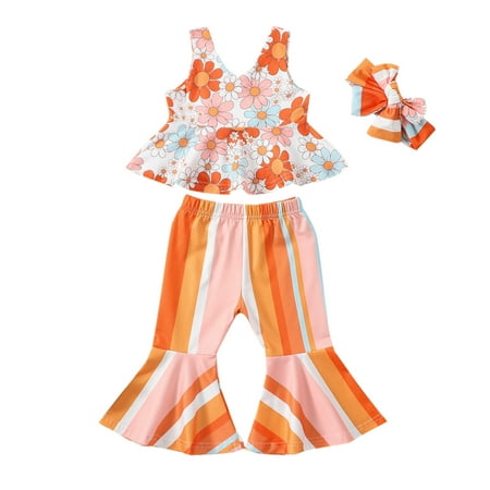 BSDHBS Two Piece Outfits for Girls Toddler Suit Girls Summer Sleeveless Striped Print Vest Tops Flared Pants Headbands 3pcs Sets Outfits
BSDHBS Two Piece Outfits for Girls Toddler Suit Girls Summer Sleeveless Striped Print Vest Tops Flared Pants Headbands 3pcs Sets Outfits