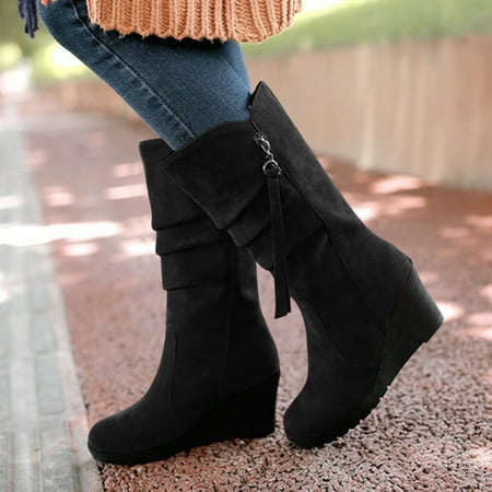 TALKVE 2022 Ladies Fashion Casual Show Thinning Height Wedge Heel Frosted Side Zipper Decorative Round Toe Medium Boots
TALKVE 2022 Ladies Fashion Casual Show Thinning Height Wedge Heel Frosted Side Zipper Decorative Round Toe Medium Boots