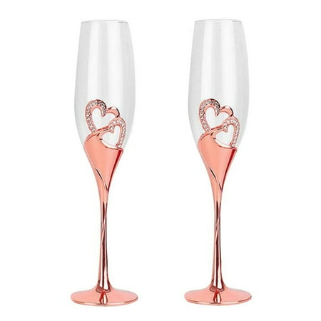 Wedding Champagne Glass Set with Rhinestone Rimmed Hearts Decoration for Wedding Anniversary and Special Occasionss C
Wedding Champagne Glass Set with Rhinestone Rimmed Hearts Decoration for Wedding Anniversary and Special Occasionss C