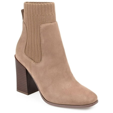 Journee Collection Womens Adalia Faux Leather Stretch Chelsea Boots