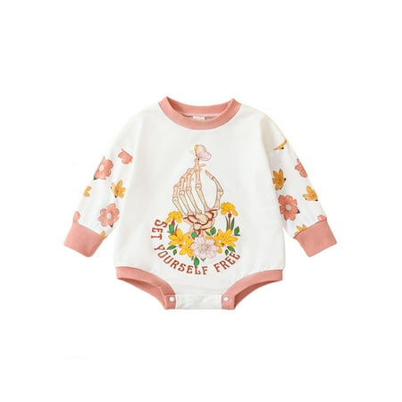 KelaJuan Baby Girls Jumpsuits Floral Butterfly Skull Hand Printed Casual Long Sleeves Sweatshirt Romper for Infant Toddler
KelaJuan Baby Girls Jumpsuits Floral Butterfly Skull Hand Printed Casual Long Sleeves Sweatshirt Romper for Infant Toddler