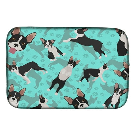 Boston Terrier Dish Drying Mat 14 in x 21 in