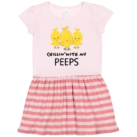 Inktastic Chillin with My Peeps Gift Toddler Girl Dress