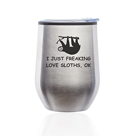 Stemless Wine Tumbler Coffee Travel Mug Glass with Lid I Just Freaking Love Sloths Funny (Silver)
Stemless Wine Tumbler Coffee Travel Mug Glass with Lid I Just Freaking Love Sloths Funny (Silver)